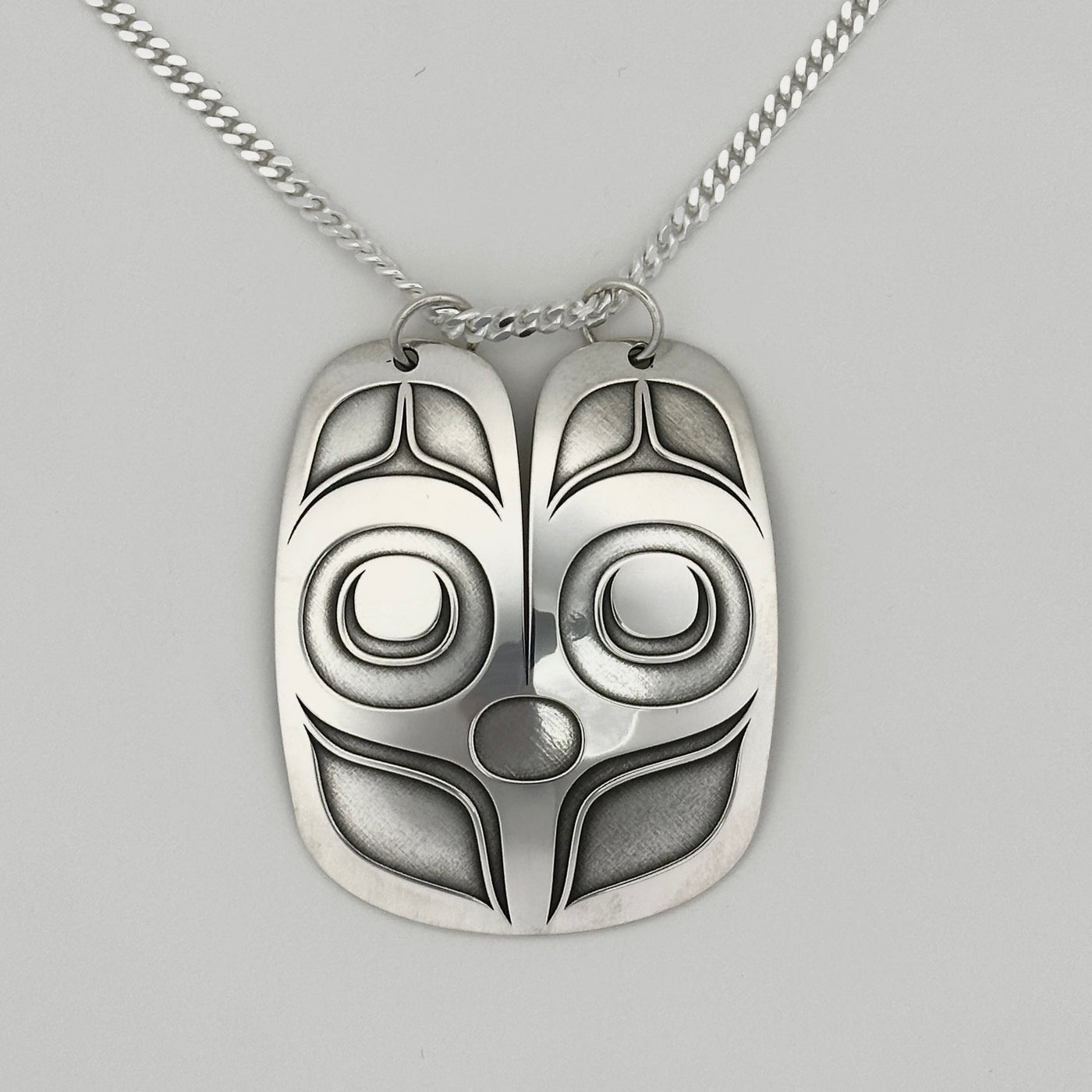 Sterling Silver Mouse Woman Pendant, by Danika Saunders (Nuxalk)