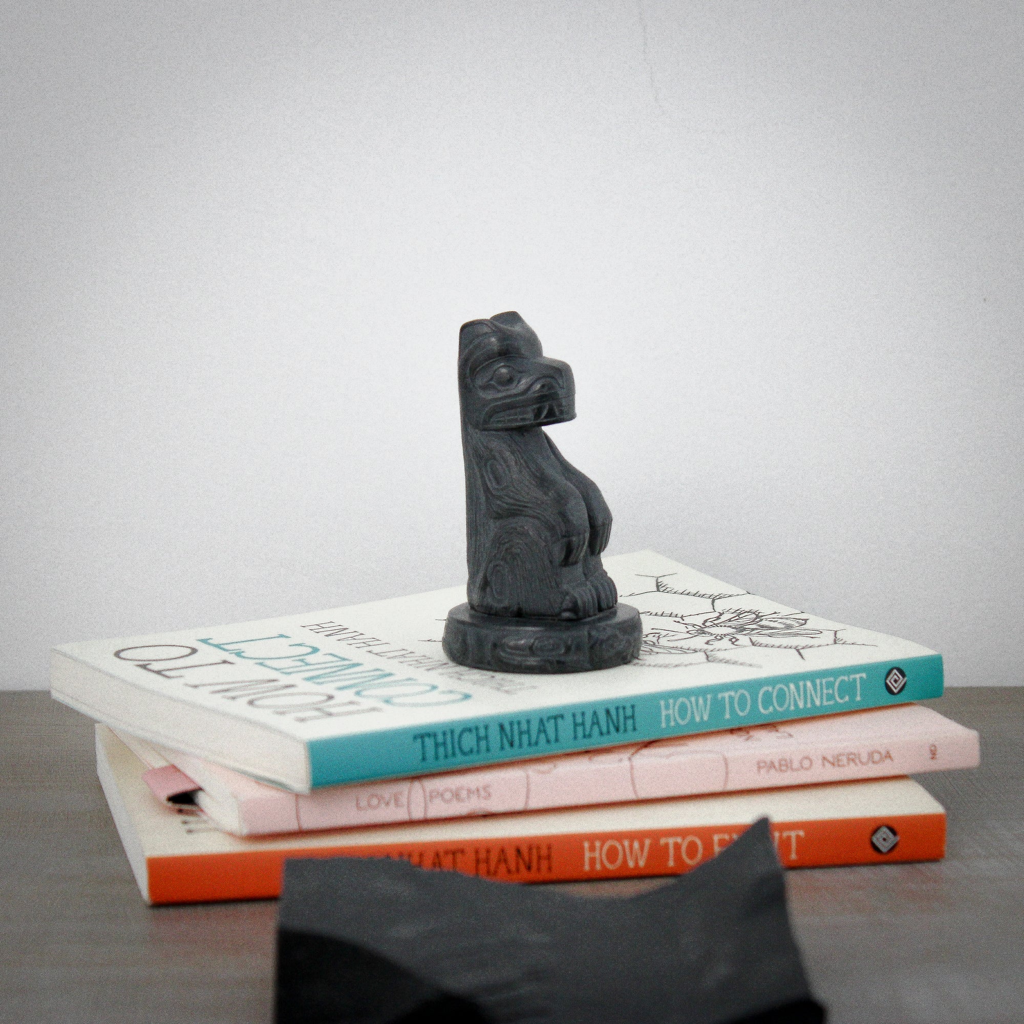 Argillite Bear Carving by Melanie Russ (Haida)