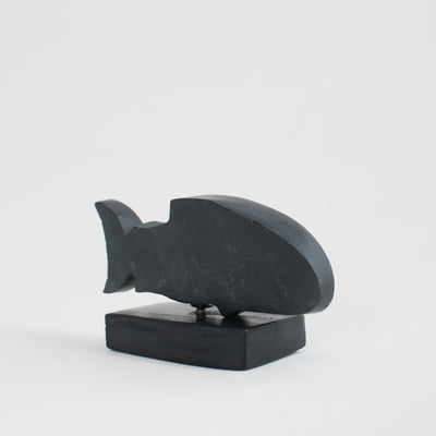 Argillite Salmon Carving by Amy Edgars (Haida)