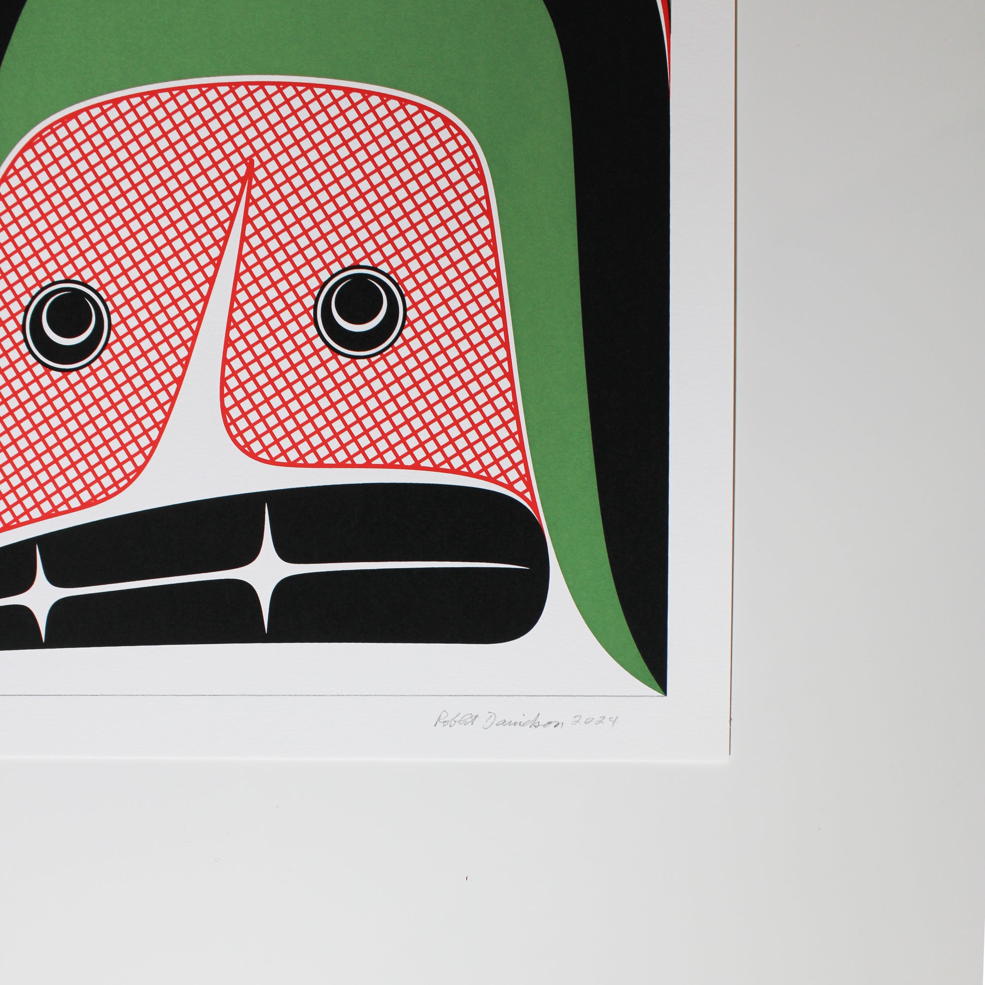 Hope Art Print by Haida Artist Robert Davidson, right corner close-up