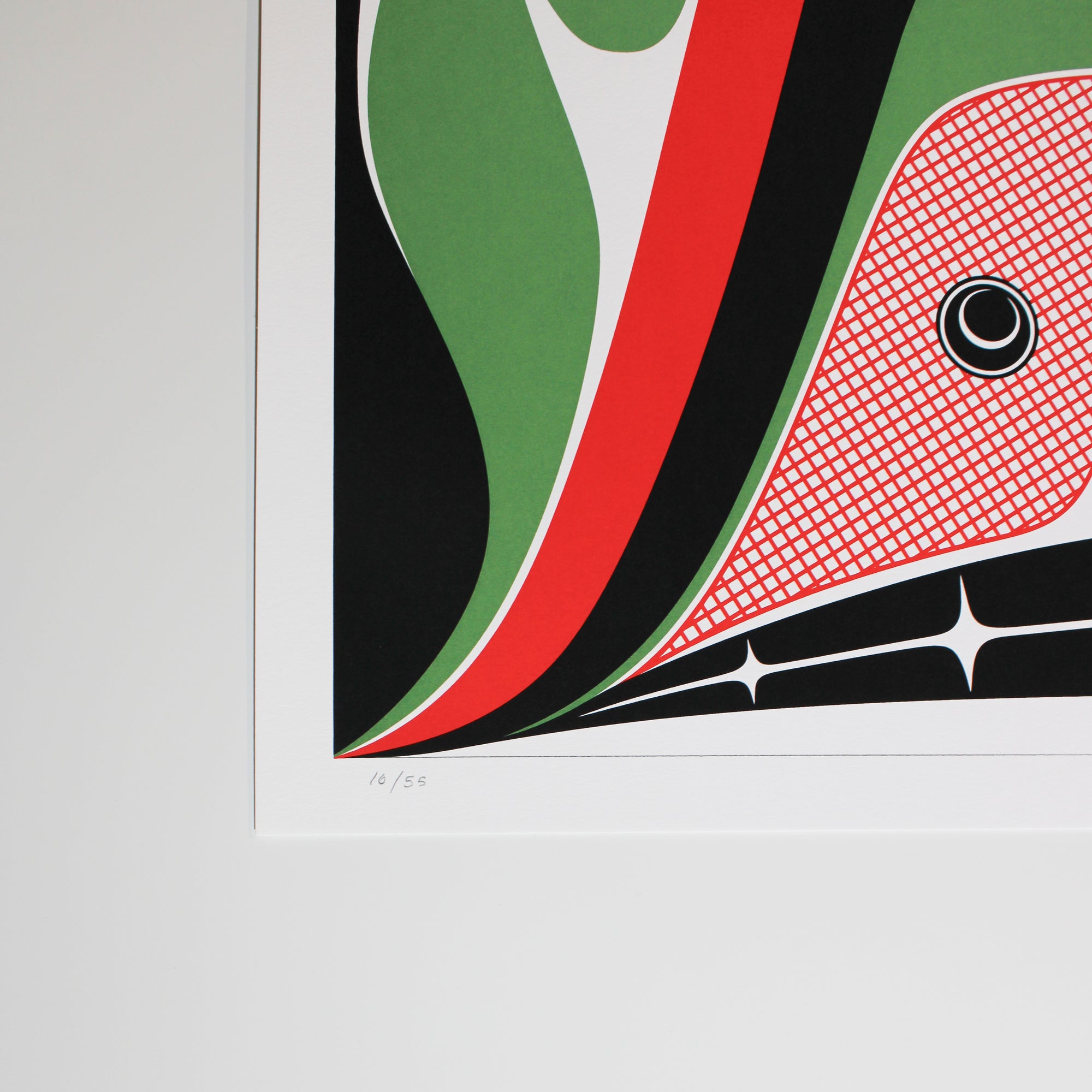 Hope Art Print by Haida Artist Robert Davidson, left corner close-up