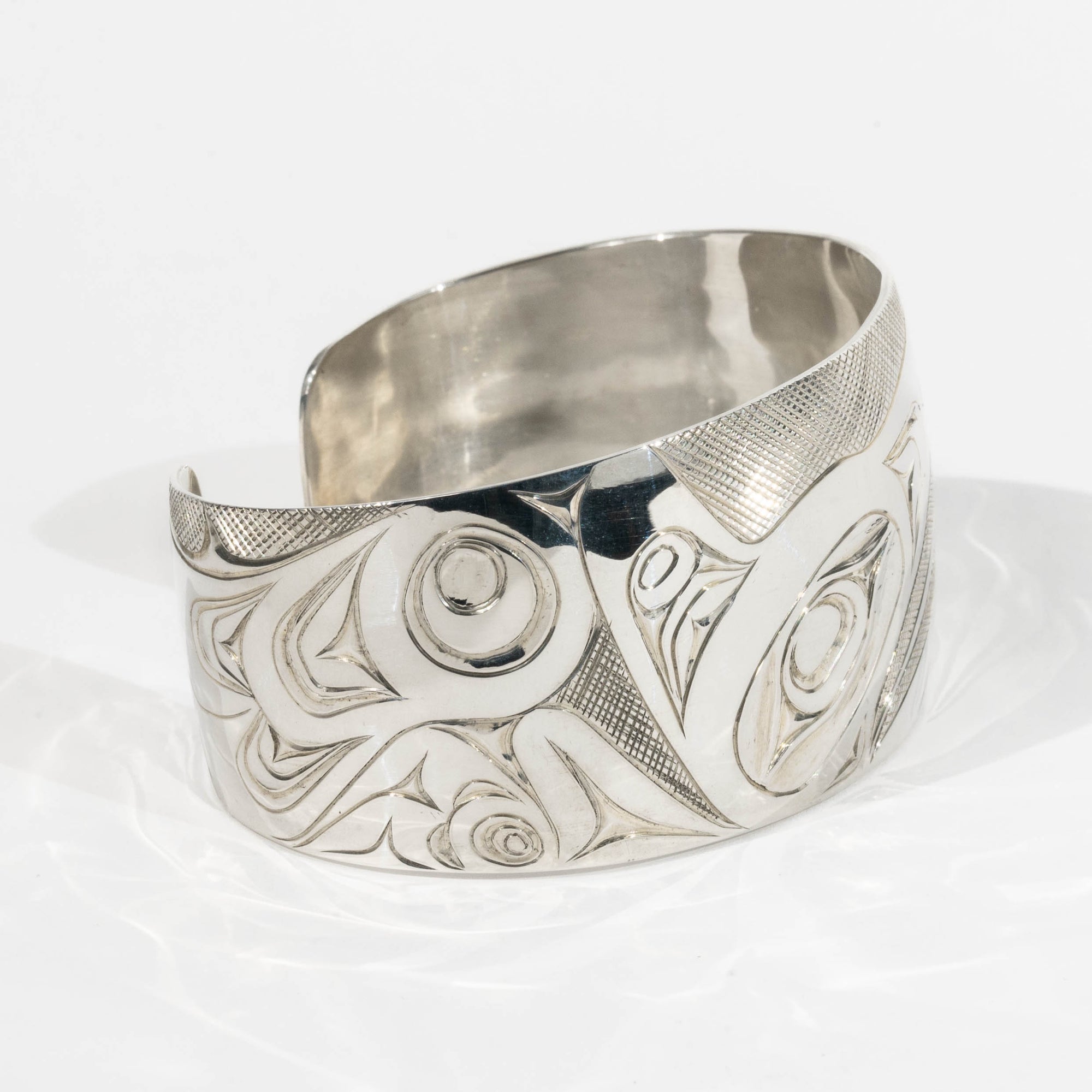 Sterling Silver Raven Bracelet by James Sawyer (Haida)