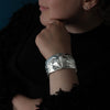 Sterling Silver Eagle & Salmon Bracelet by Jesse Brillon (Haida)