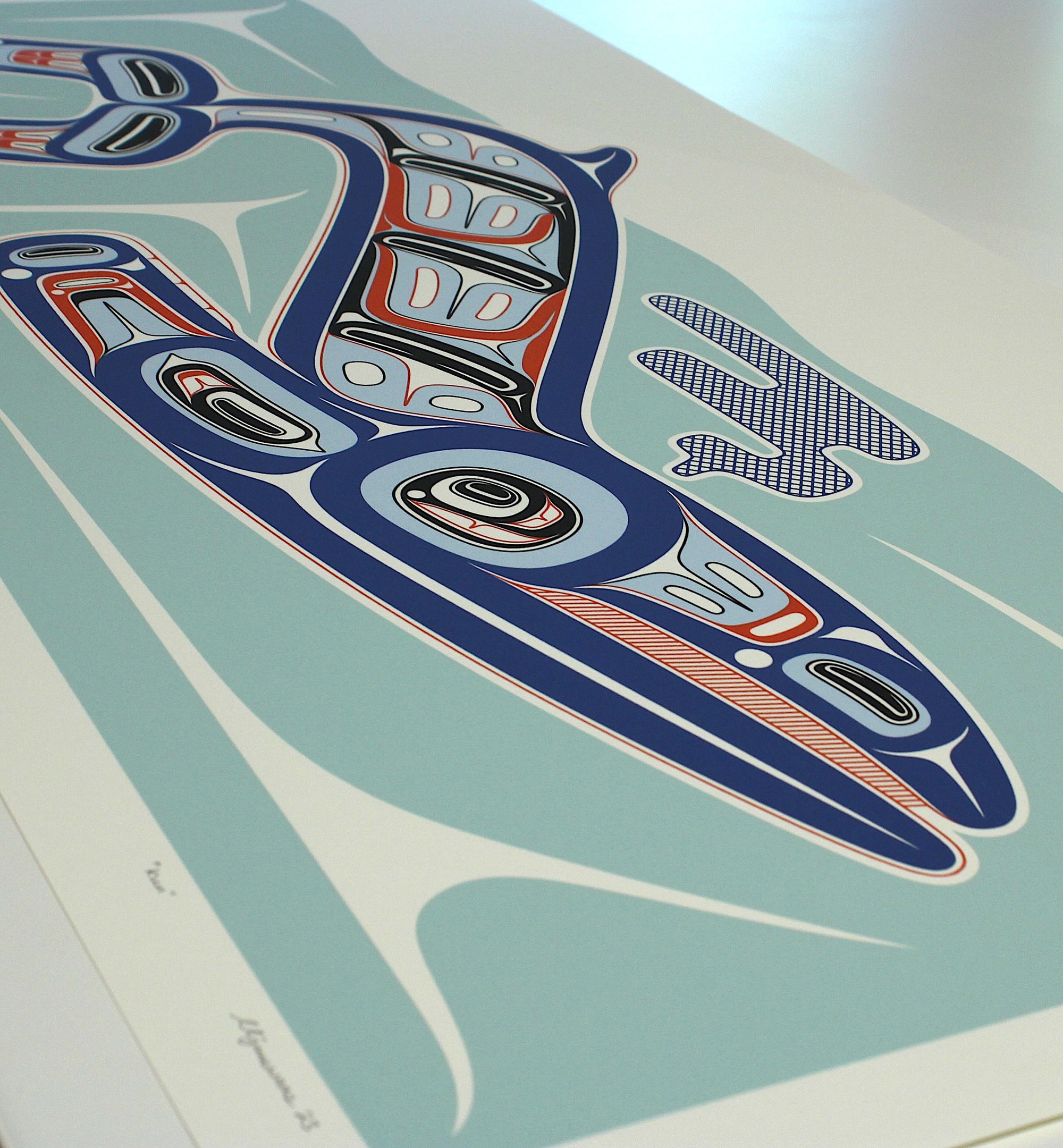 Close-up of a whale framed art print