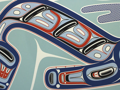 Close-up of a whale body art print