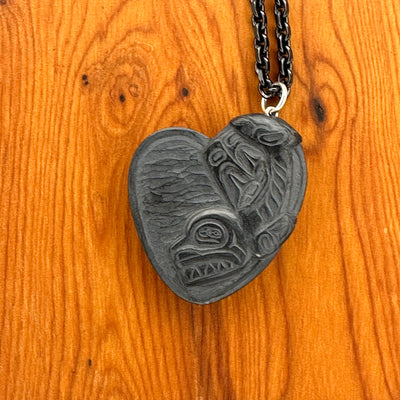 Two Finned Killer Whale Heart Pendant By Melanie Russ