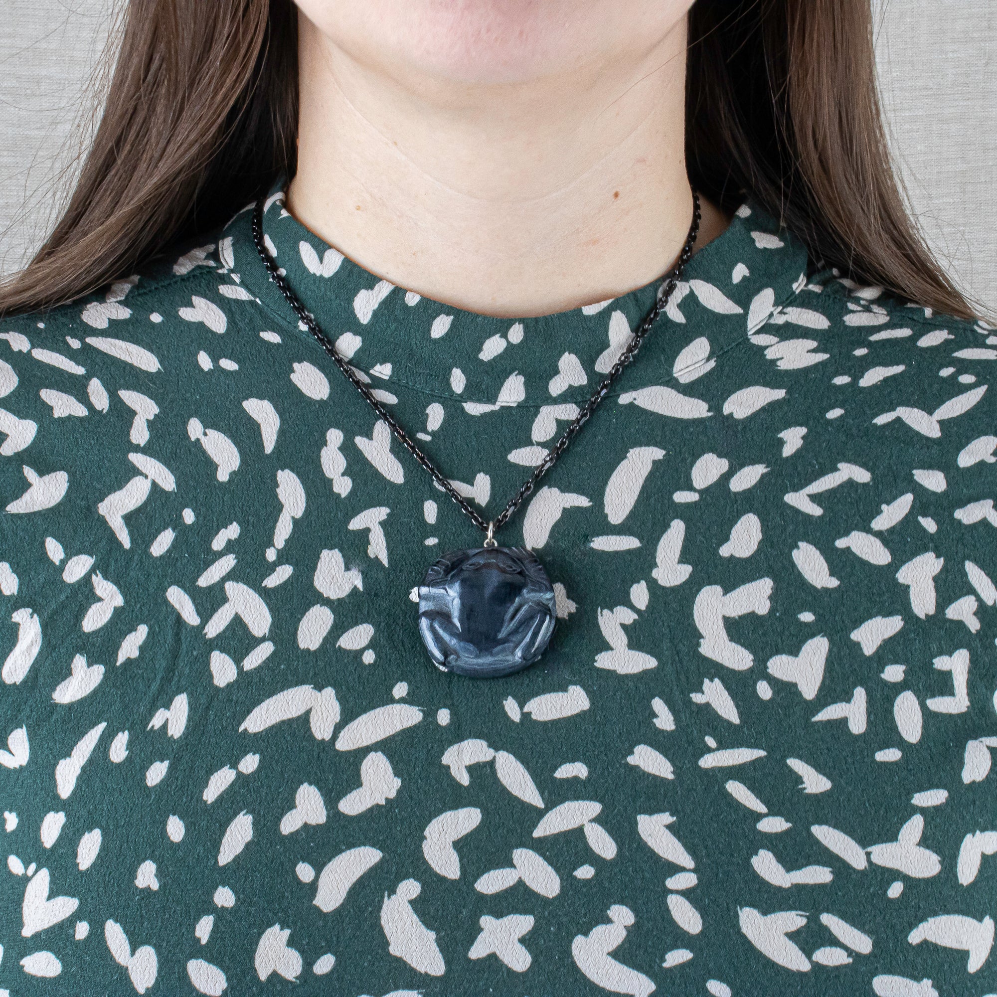 Argillite Frog Pendant hand made from natural stone