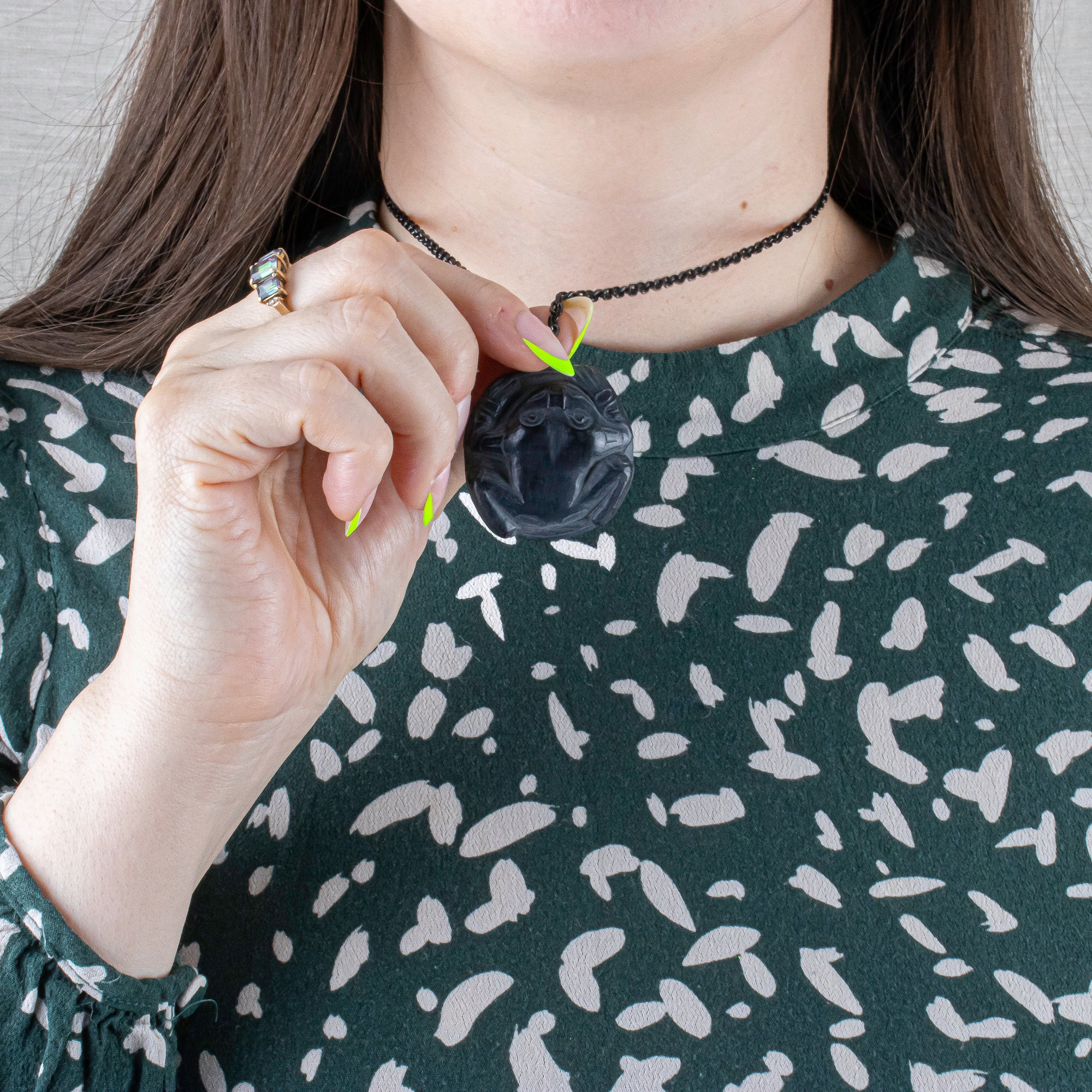 Argillite Frog Pendant hand made from natural stone from Haida Gwaii