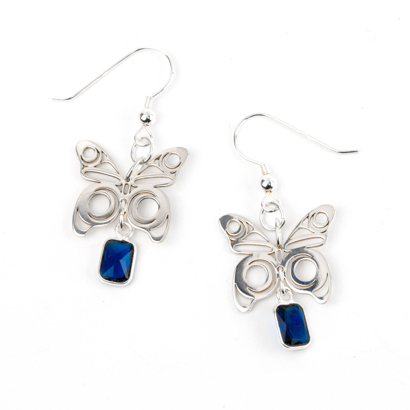 Medium Butterfly Earrings with Gemstones by Morgan Asoyuf (Ts'ymsen)