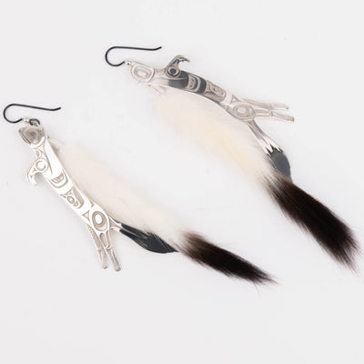 Ermine Earrings by Morgan Asoyuf (Ts'ymsen)