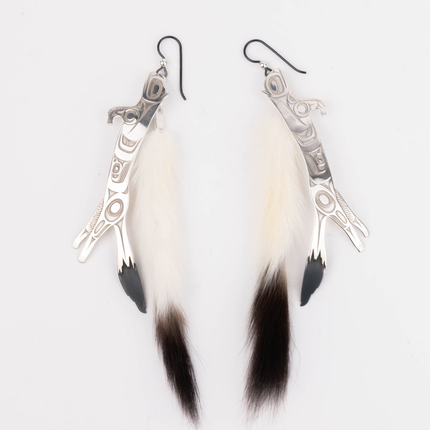 Ermine Earrings by Morgan Asoyuf (Ts'ymsen)