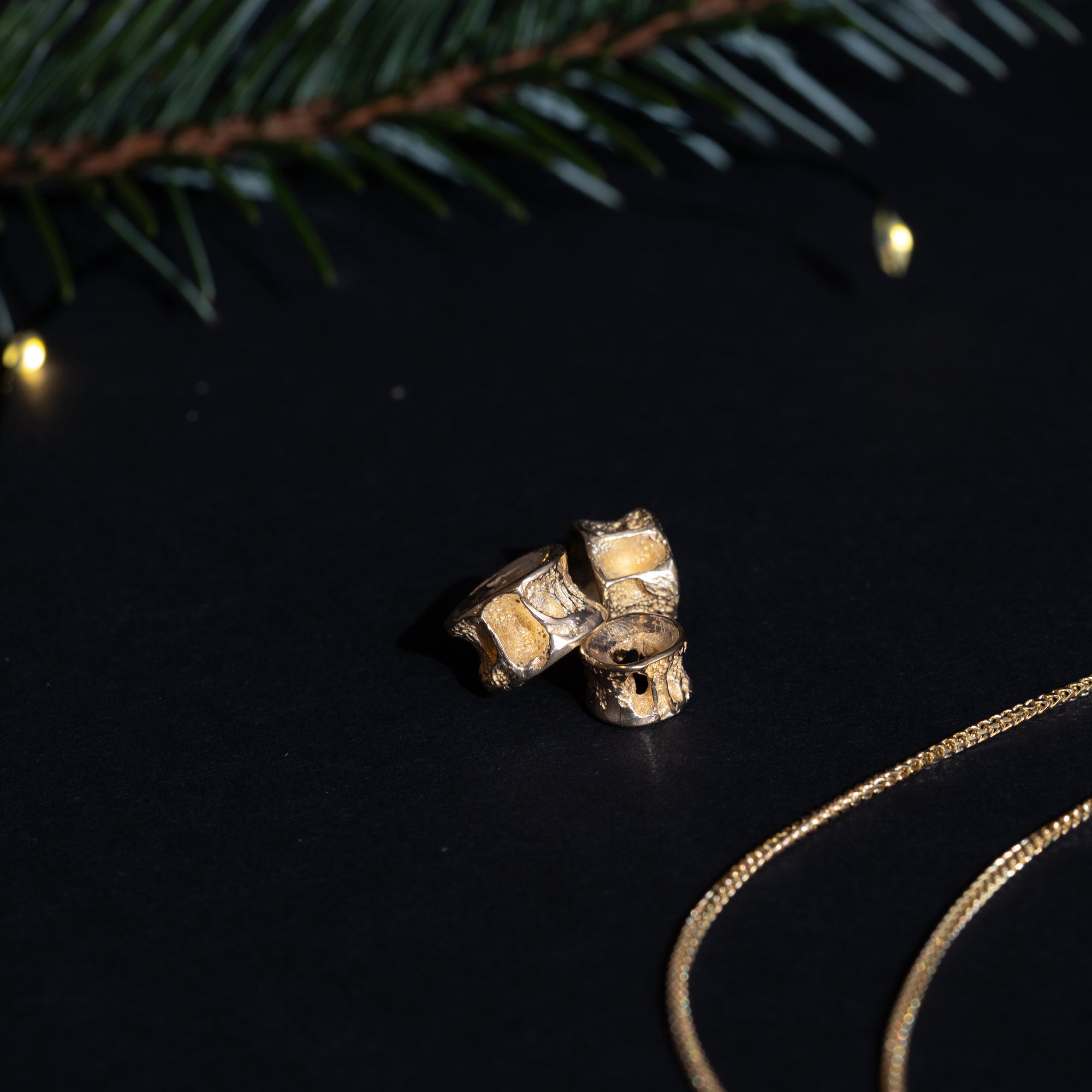 10K Gold Salmon Bone Vertebrae Pendant | By Morgan Asoyuf (Ts'msyen)