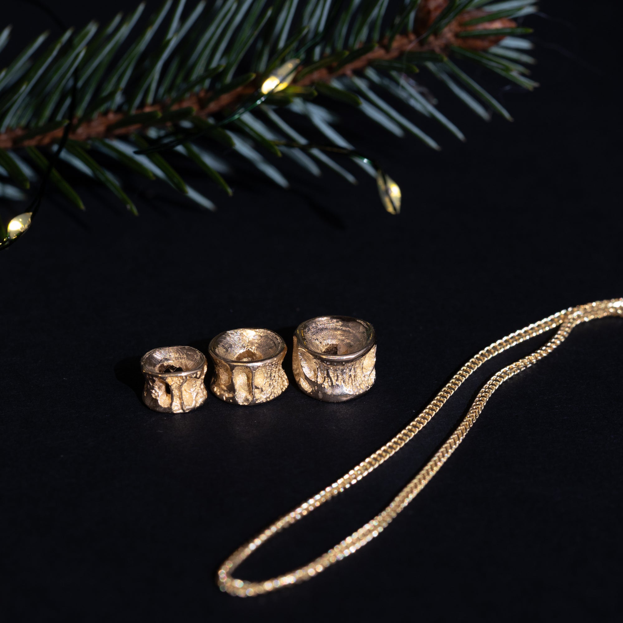 10K Gold Salmon Bone Vertebrae Pendant | By Morgan Asoyuf (Ts'msyen)