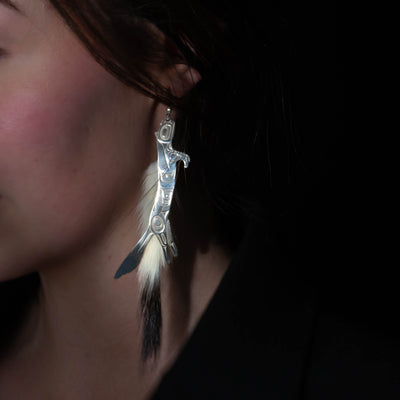 Ermine Earrings by Morgan Asoyuf (Ts'ymsen)