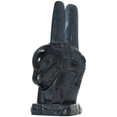 Raven is Supernatural Argillite Carving by Melanie Russ (Haida)