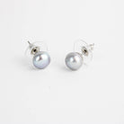 Blue Genuine Freshwater Pearl Stud Earrings 