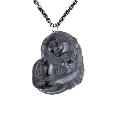 Octopus Women Argillite Pendant made by Canadian artist,