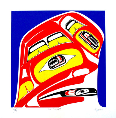 Fine art limited edition print #1 in a #3 series print by local Haida, Haida Gwaii artist Reg Davidson.