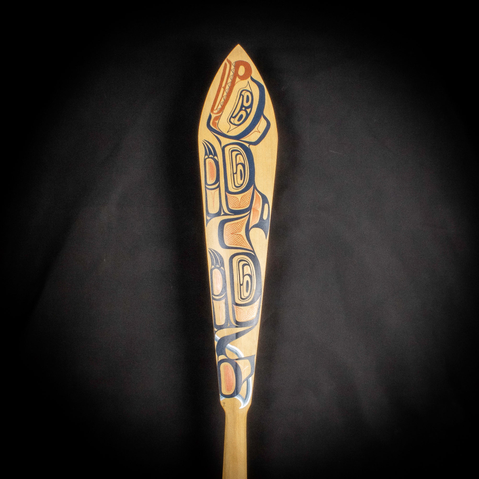 Hand painted Sea Grizzly on a yellow cedar paddle made by Canadian Artist on Haida Gwaii