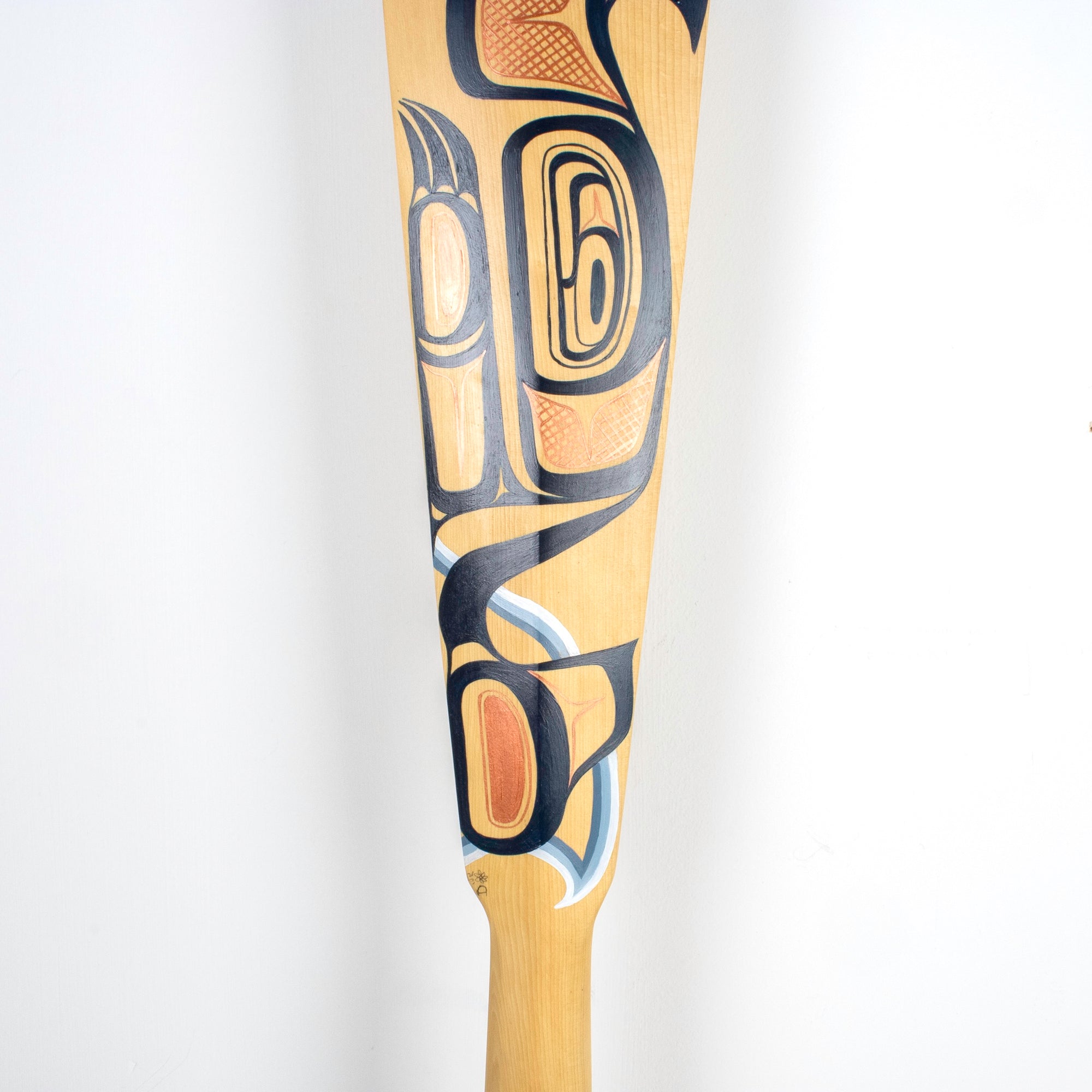 Hand painted Sea Grizzly on a yellow cedar paddle made by Canadian Artist on Haida Gwaii