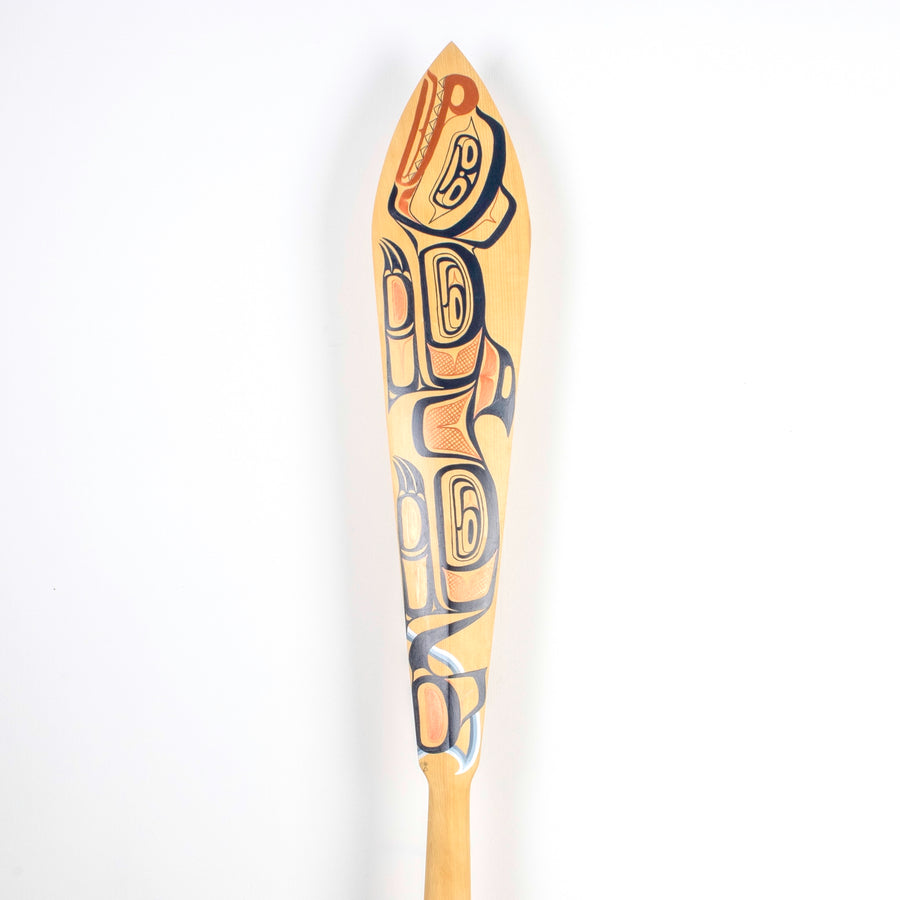 Hand painted Sea Grizzly on a yellow cedar paddle made by Canadian Artist on Haida Gwaii