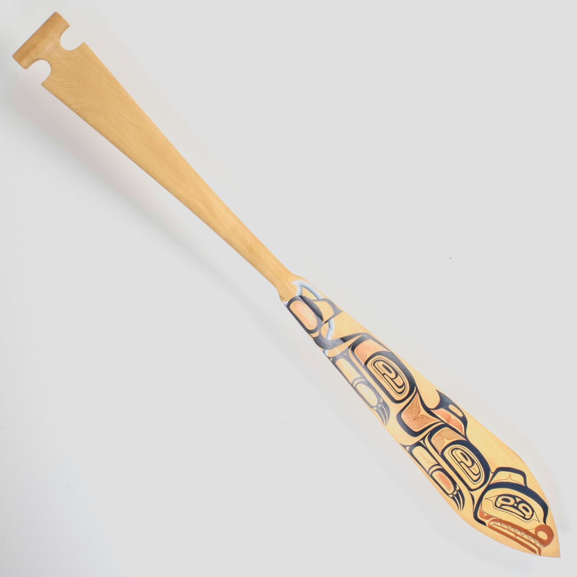 Hand painted Sea Grizzly on a yellow cedar paddle made by Canadian Artist on Haida Gwaii