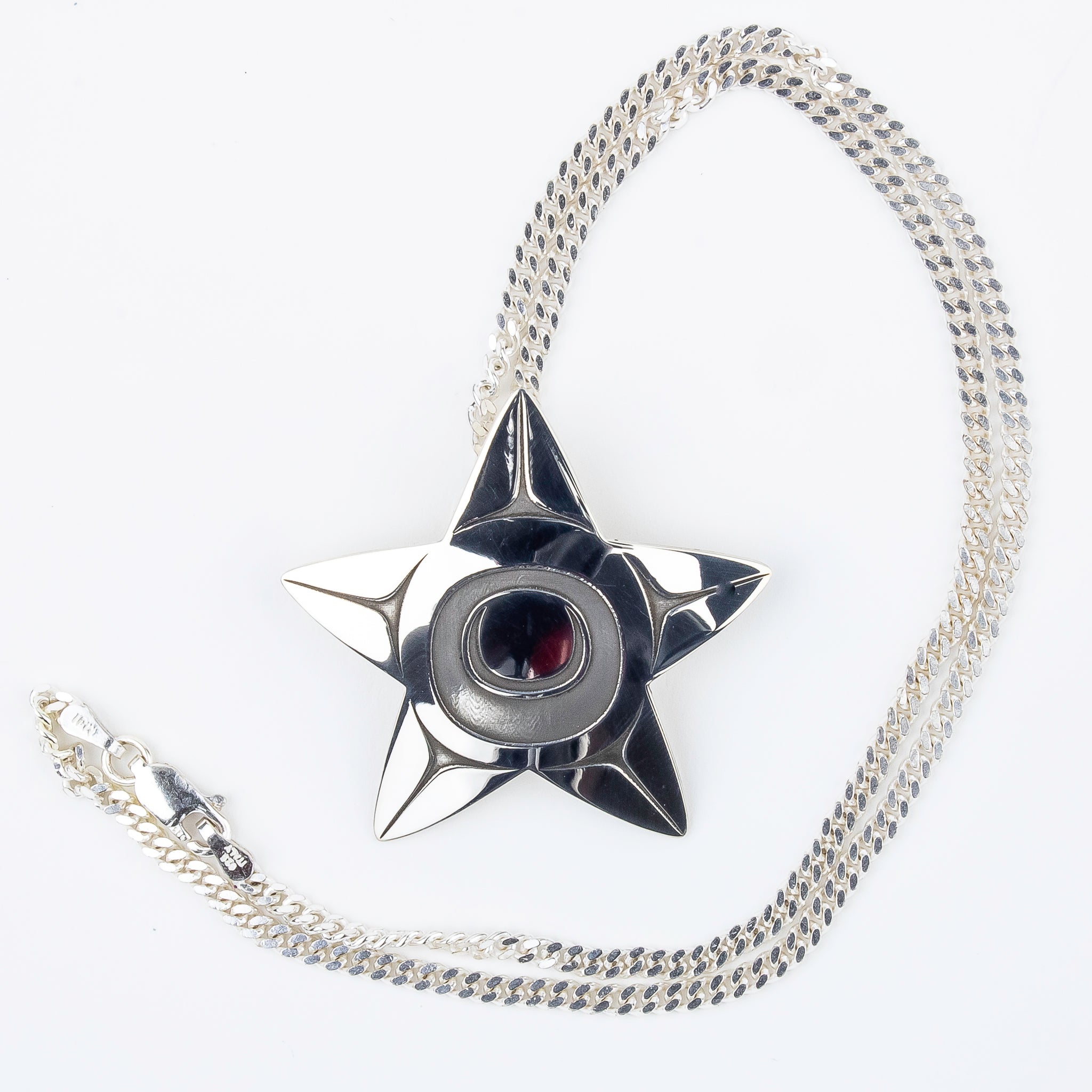 Sterling Silver Starfish Pendant by Canadian Handpoke tattoo artist Danika Saunders with a 3mm curb chain