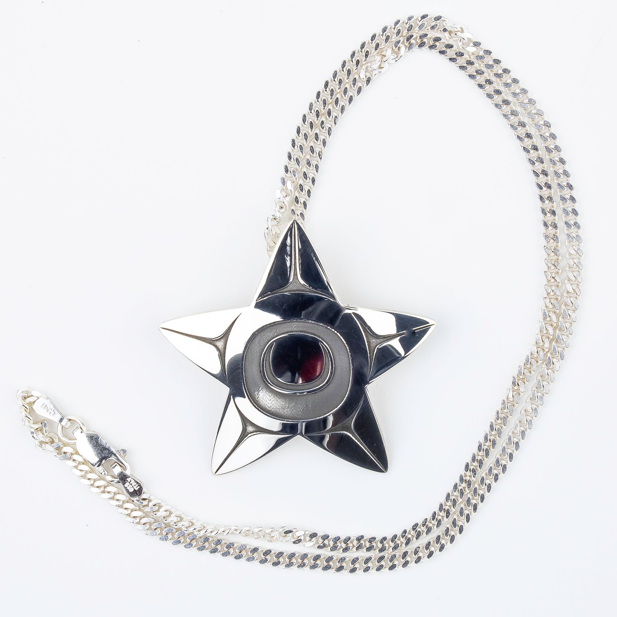 Sterling Silver Starfish Pendant by Canadian Handpoke tattoo artist Danika Saunders with a 3mm curb chain