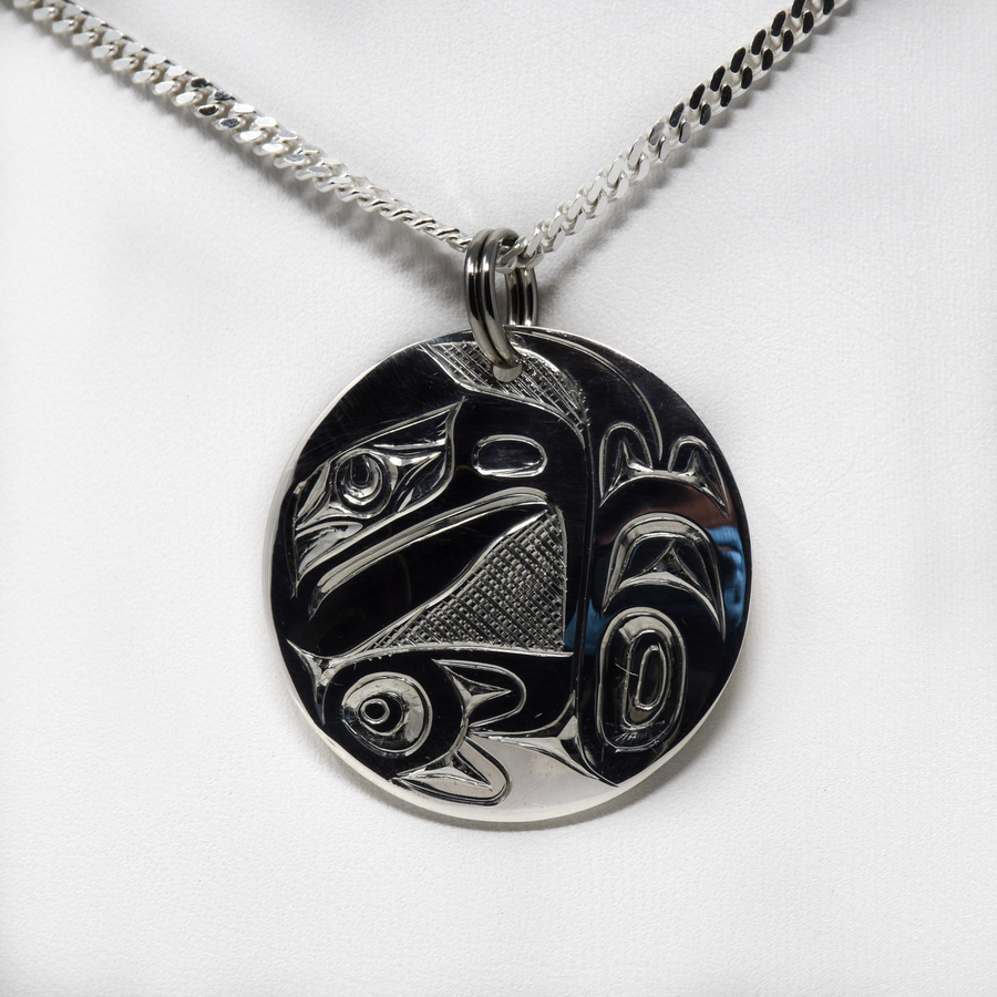 Sterling Silver Eagle Pendant by James Sawyer (Haida)