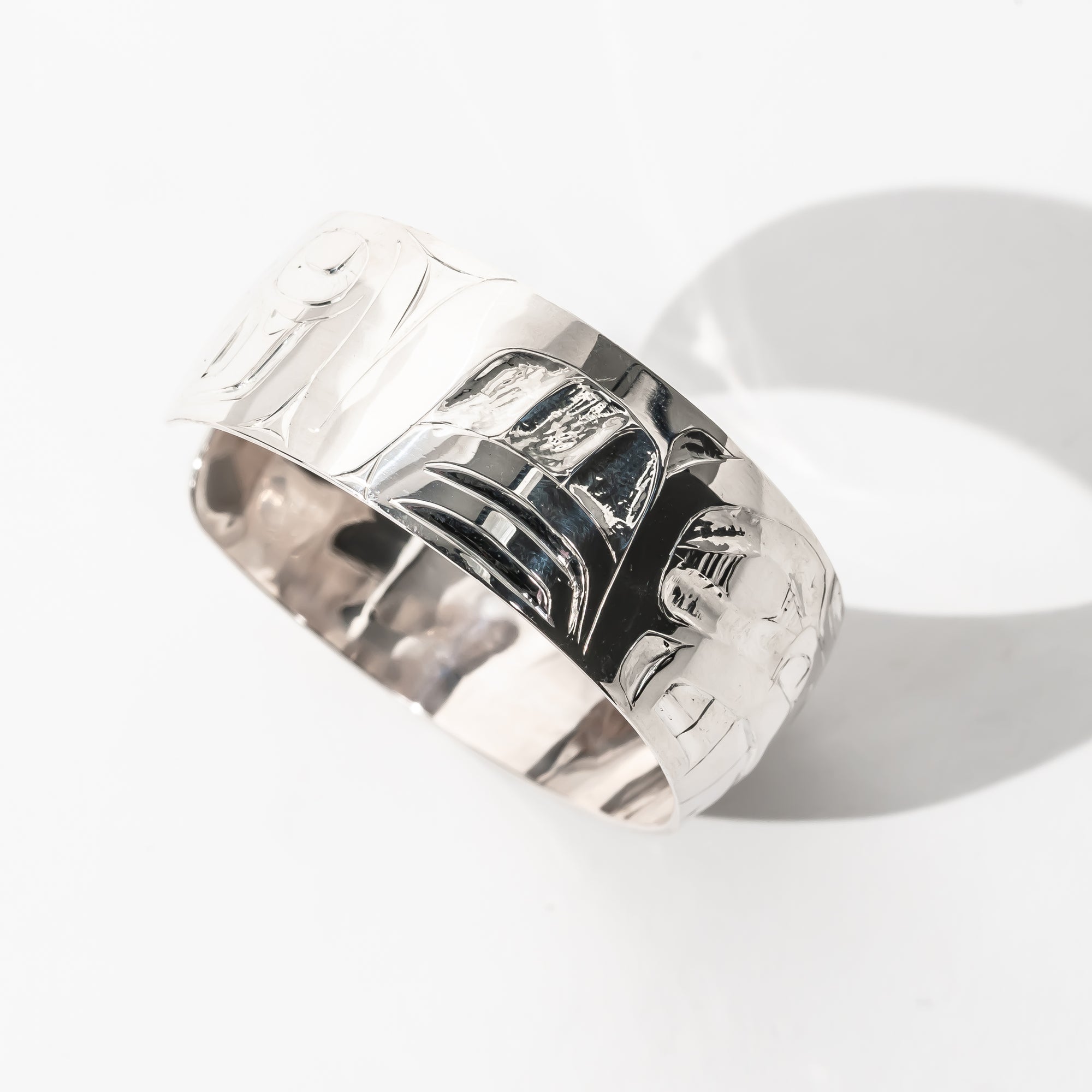 Sterling Silver Beaver Bracelet by Alvin Adkins - Haida Jeweller
