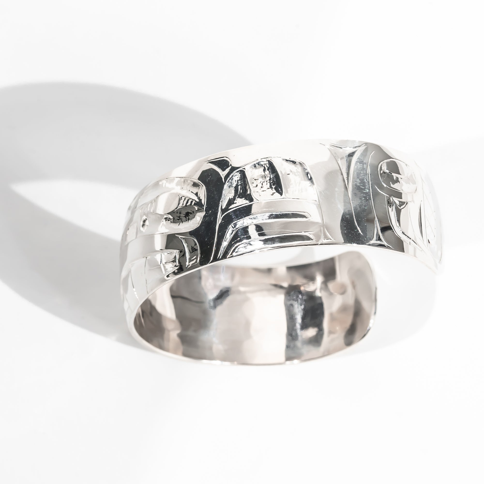 Sterling Silver Beaver Bracelet by Alvin Adkins - Haida Jeweller
