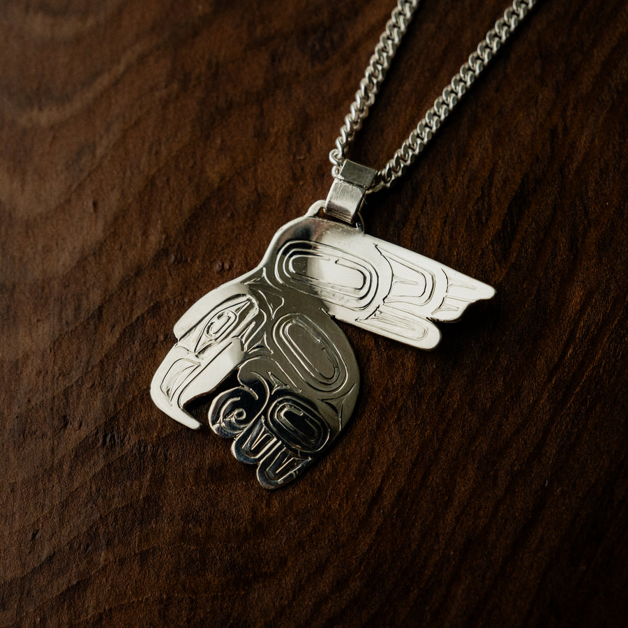 Sterling Silver Eagle Pendant by Garner Moody (Haida)