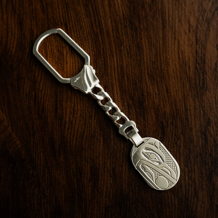 Sterling Silver Raven Stealing the Light Key Chain