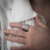 Sterling Silver Human Ring with Canadian Diamond