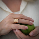 Wide 14K Gold Orca Wrap Ring by James Sawyer (Haida)