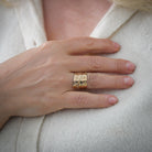 Wide 14K Gold Raven Wrap Ring by James Sawyer (Haida)