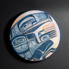 Berry Picker & the Moon Original Haida Art Painting by Shoshannah Greene on a black back ground