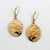 14K Gold Oval Eagle Earrings by James Sawyer (Haida) | 30 x 20 mm