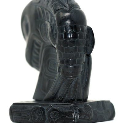 Raven is Supernatural Argillite Carving by Melanie Russ (Haida)