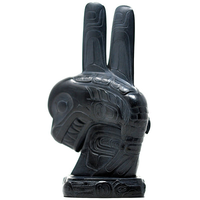 Raven is Supernatural Argillite Carving by Melanie Russ (Haida)