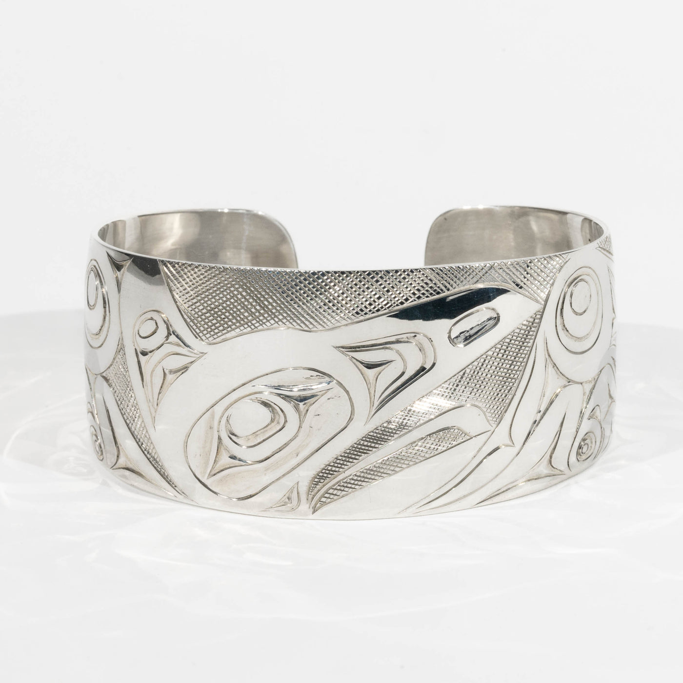 Sterling Silver Raven Bracelet by James Sawyer - Haida Jewelry