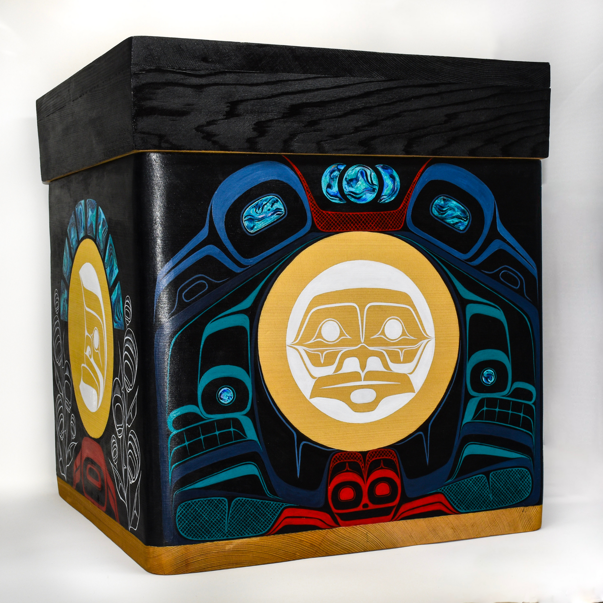 Yellow and Red Cedar Bentwood Box