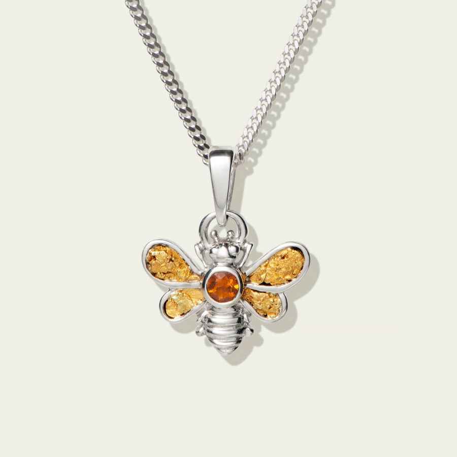 22k Canadian Gold Nugget Bee Citrine Pendant | Crystal Cabin Gallery