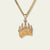 Natural Gold Nugget Bear Claw Pendant in Gold