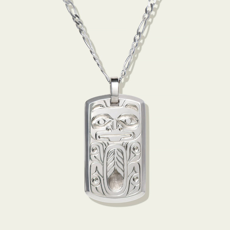 Bear pendant by northwest coast Haida artist Derek White Sr. Sold by Crystal Cabin Gallery on Haida Gwaii.