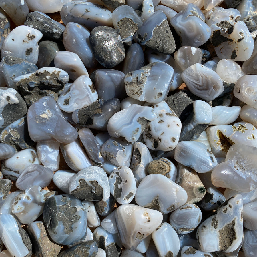 Blue Island Mist Agate Tumbled