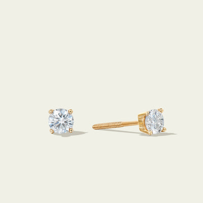 Canadian Diamond Stud Earrings with Screwbacks | Crystal Cabin Gallery