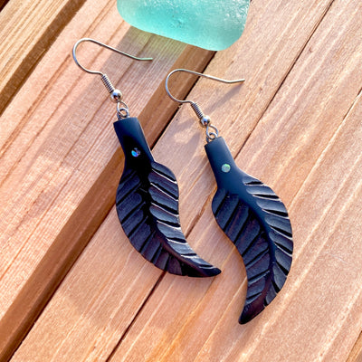 Argillite feather earrings