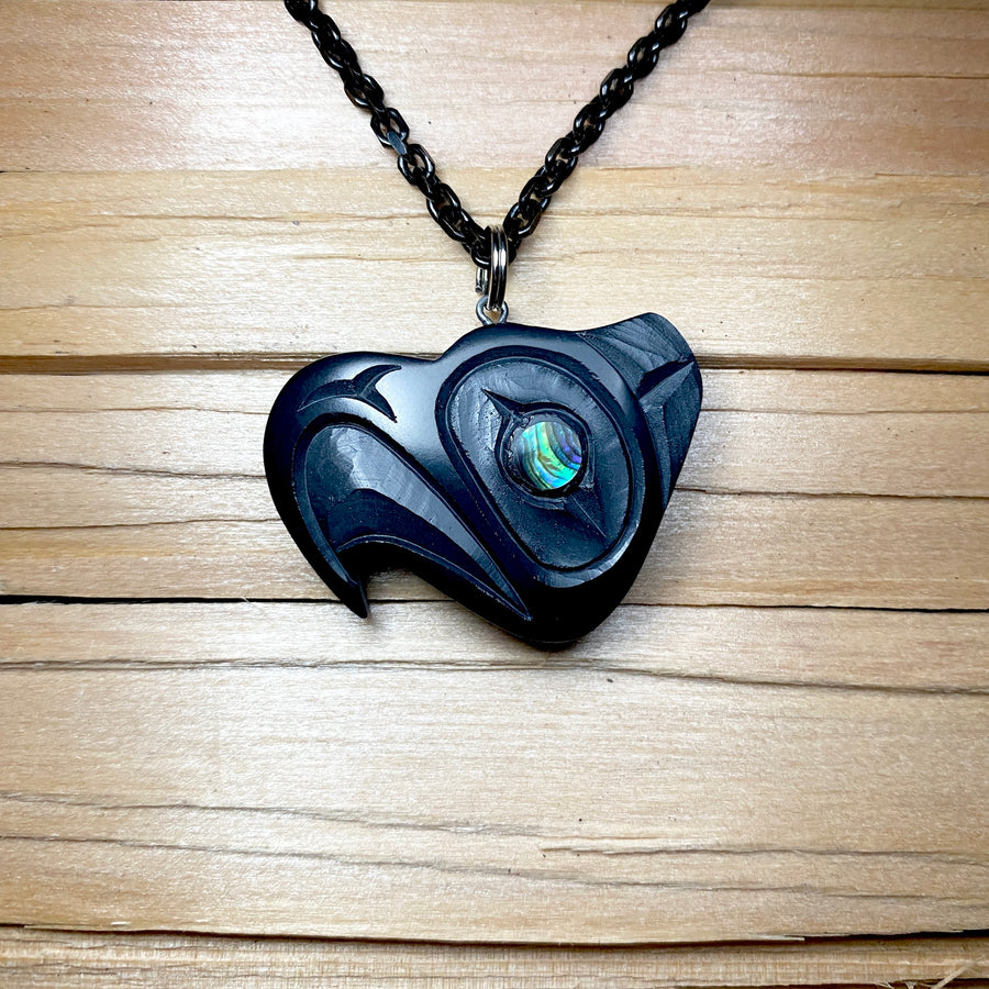 Haida indigenous argillite thunderbird pendant