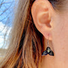 Haida argillite whale tail earrings
